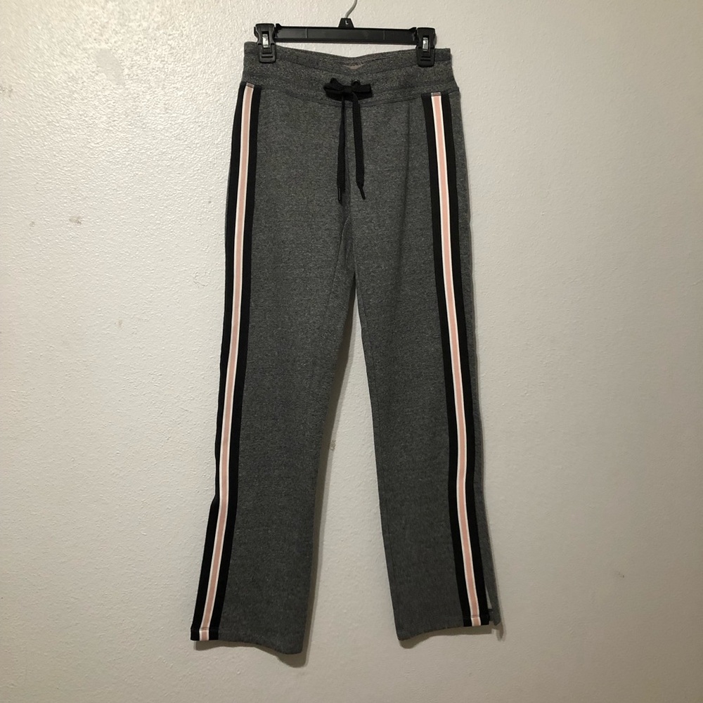 Women’s Gray Sweatpants with Pink Stripes